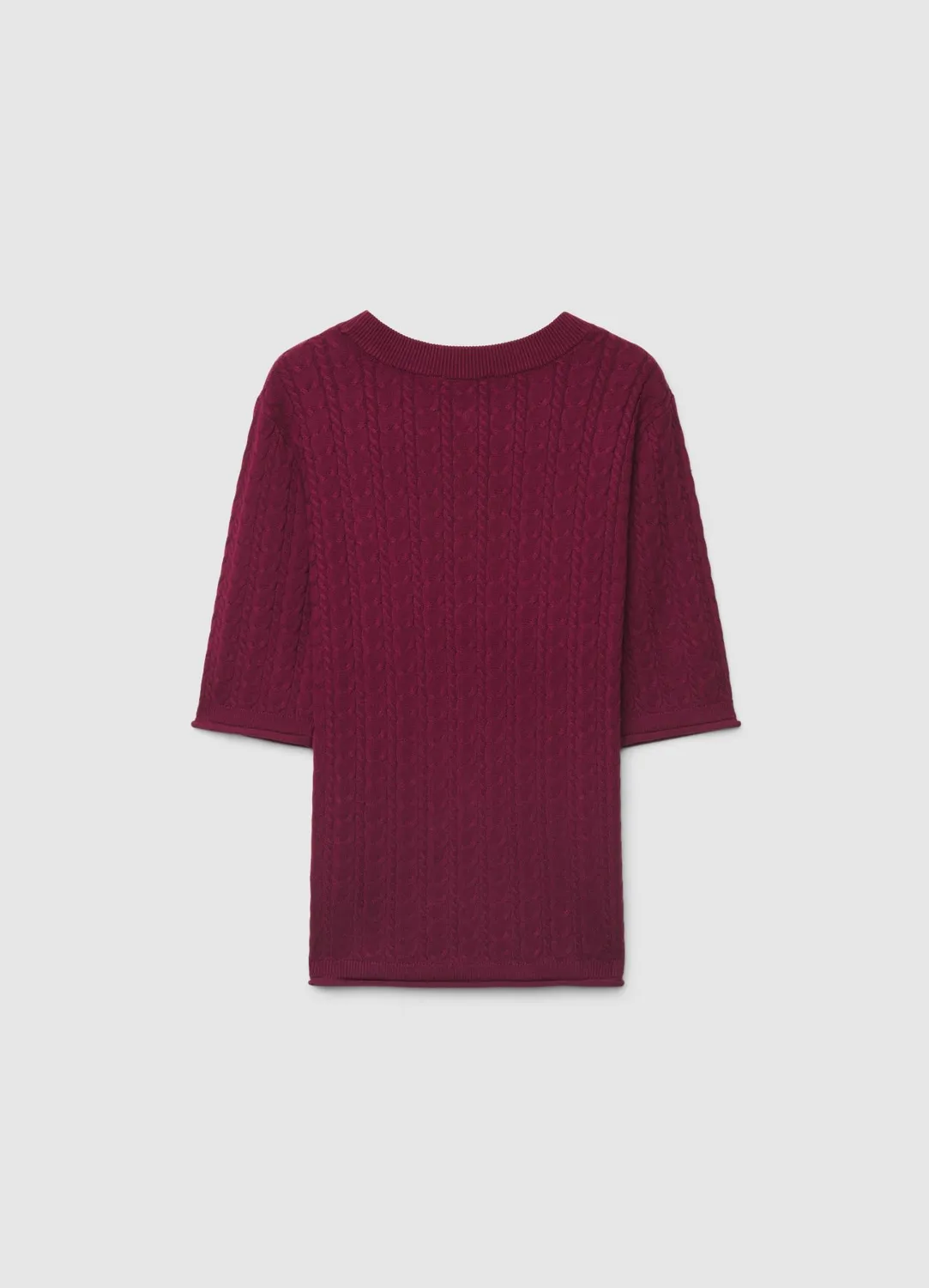 Calliope T-Shirt Maille Tressée Femme Boutons Épaule