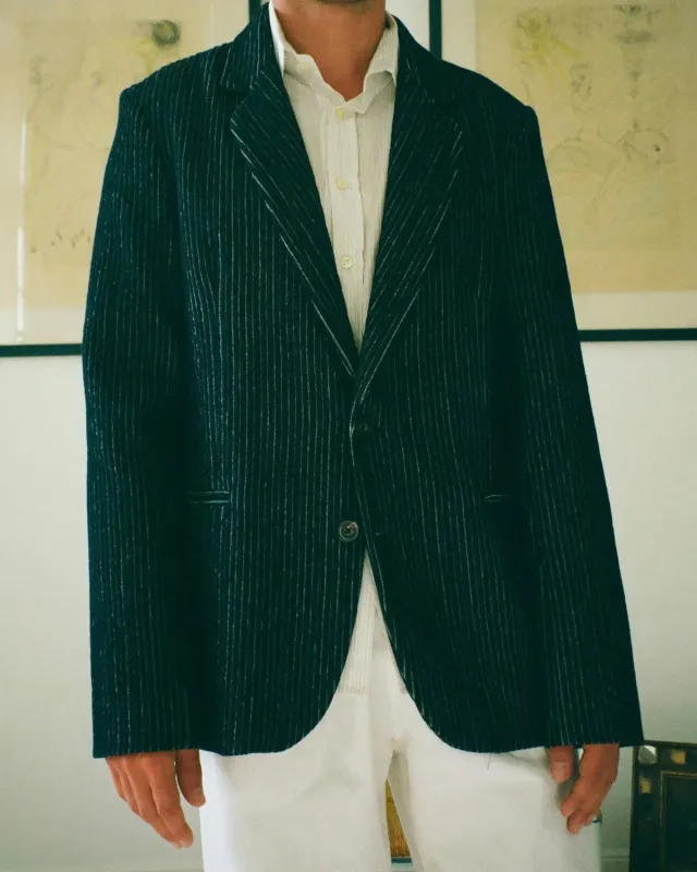 Erevan Lipp Smocking tailleur denim indigo