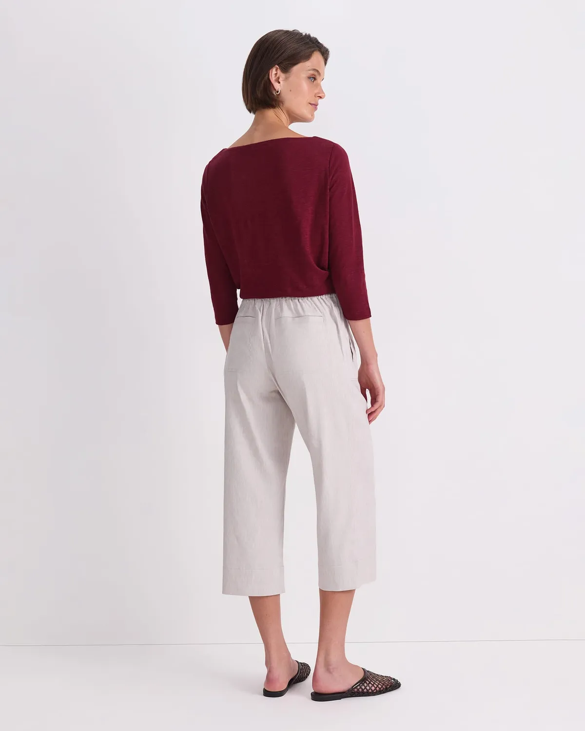 Sportscraft Rosa pantalon lin court taille 10