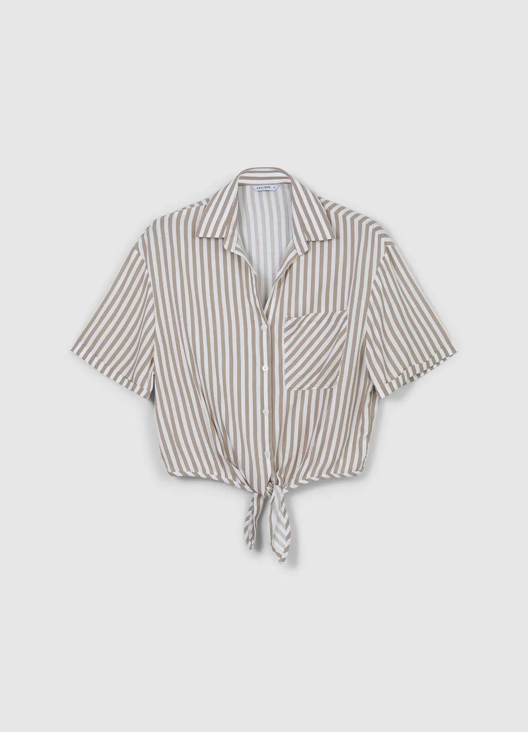 Calliope chemise rayée à nœud femme manches courtes