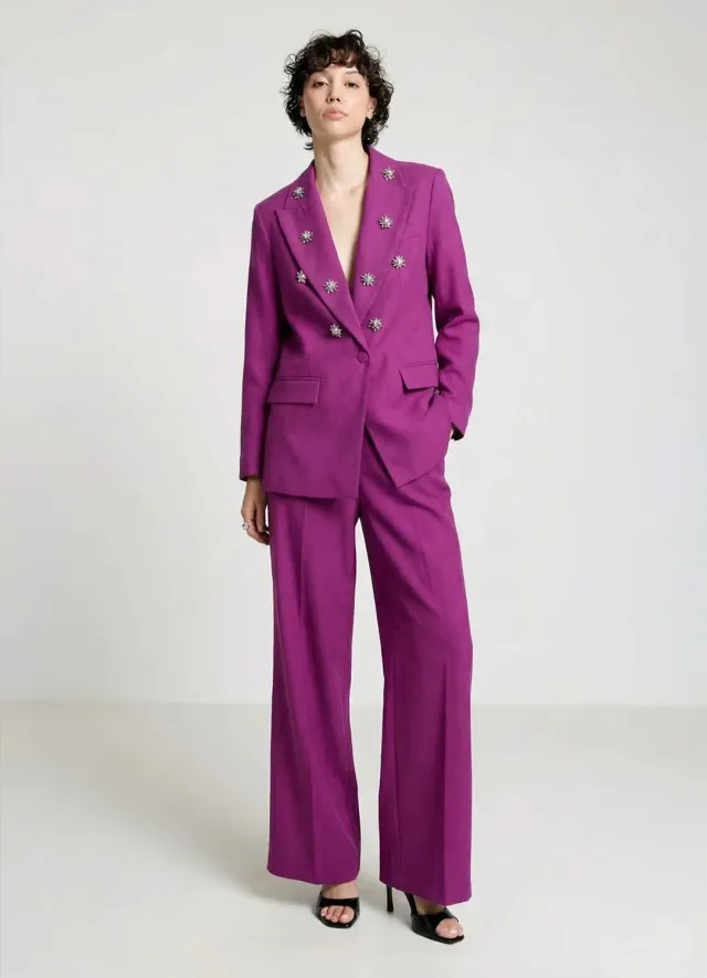 Calliope veste tailleur strass un bouton