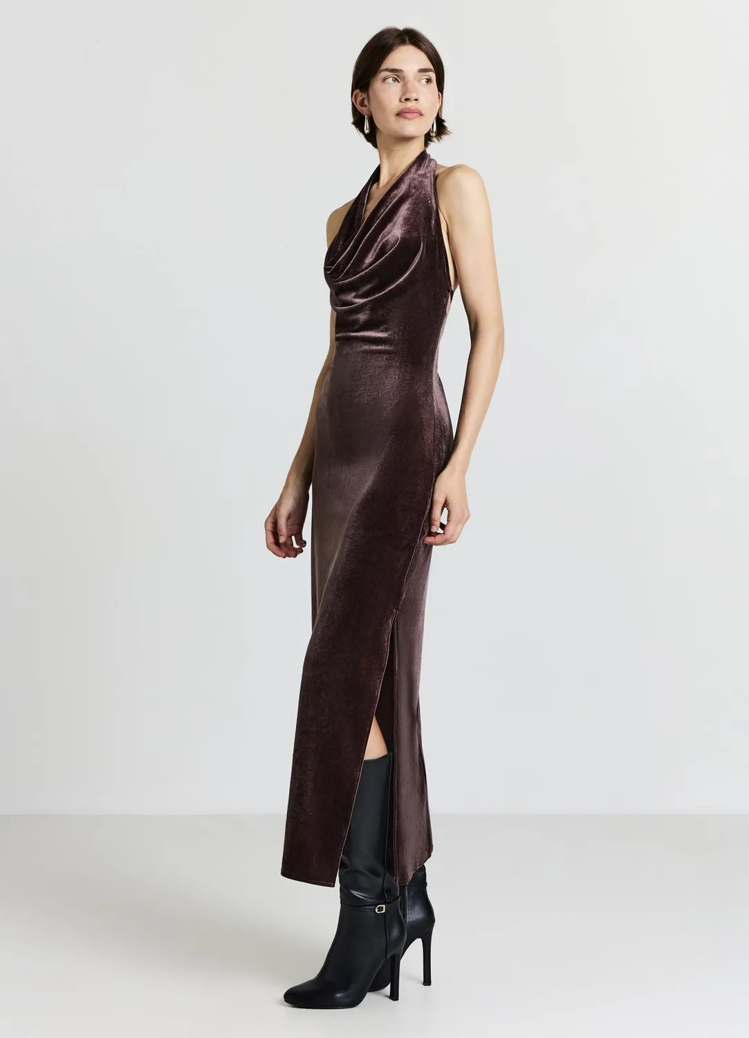 Calliope robe longue col drapé femme soirée