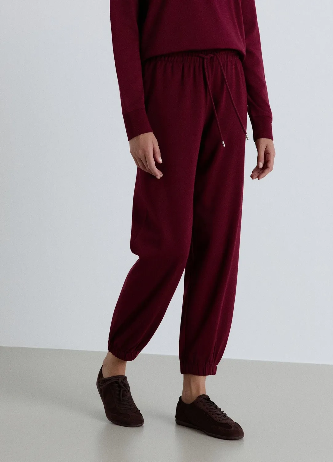 Calliope jogger femme cordon taille haute uni