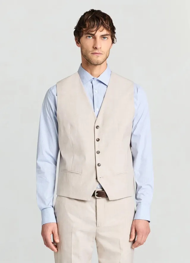 Calliope Atelier gilet costume homme uni col V