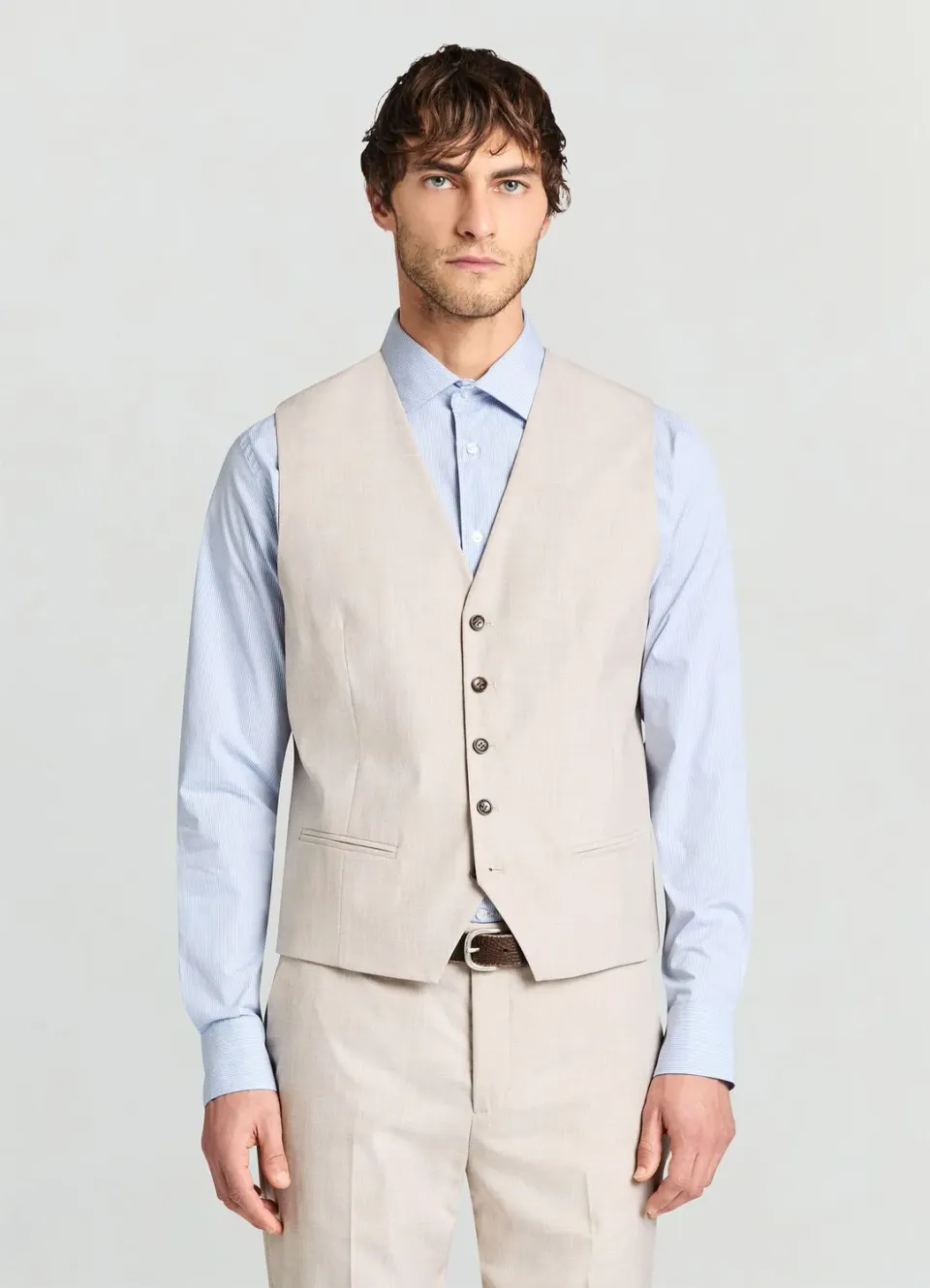 Calliope Atelier gilet costume homme uni col V
