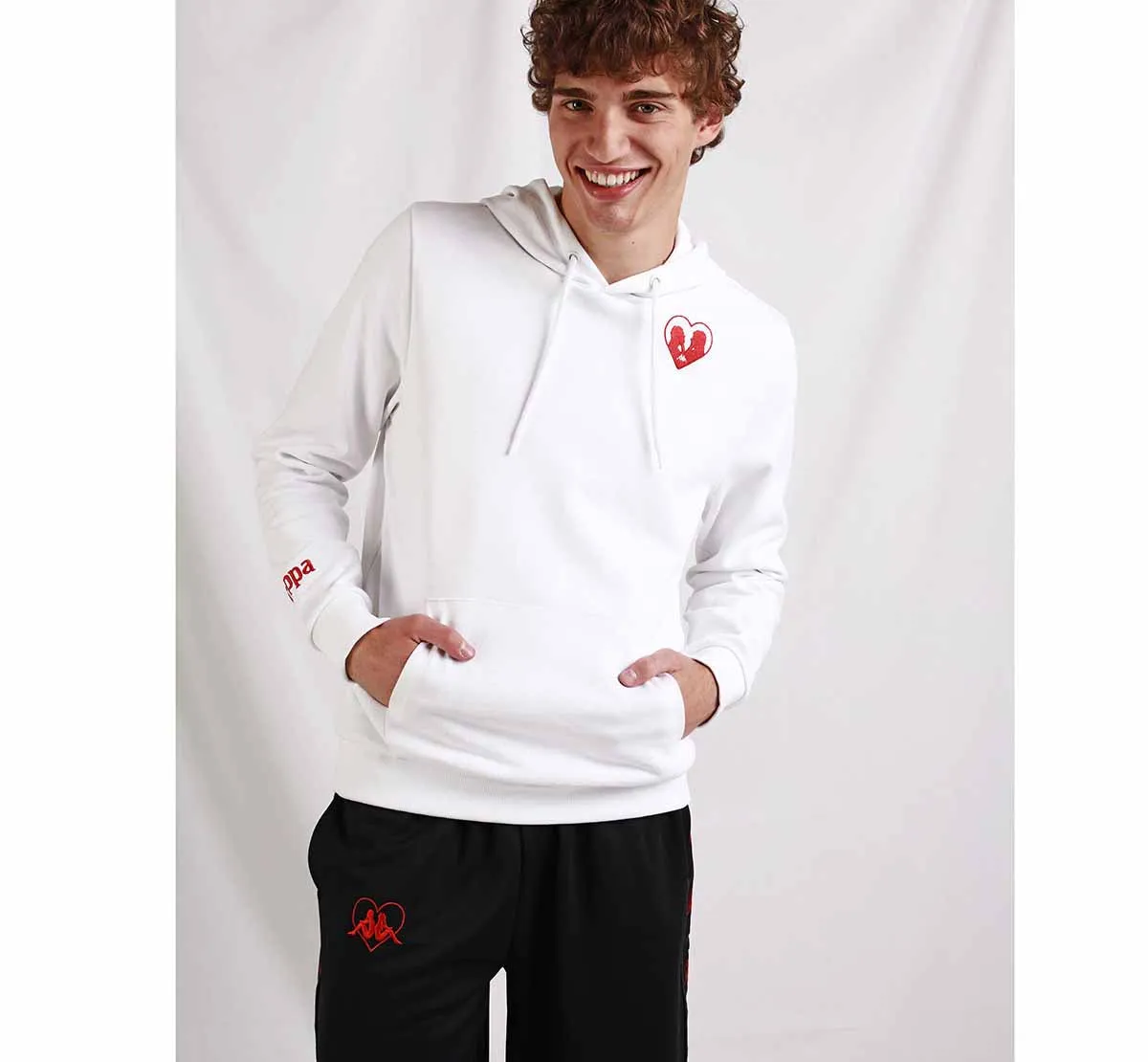 Robe di Kappa Authentic Lorens hoodie blanc 100% coton