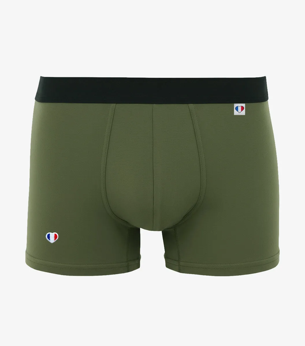 Cocorico Iconique boxer homme kaki coton stretch