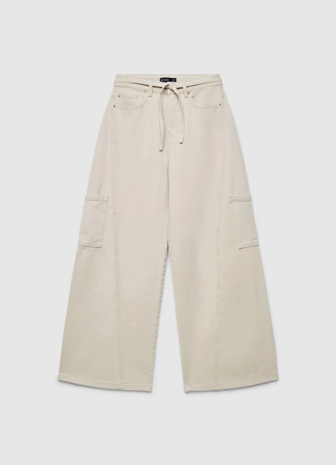 Calliope Jean palazzo cargo femme taille haute