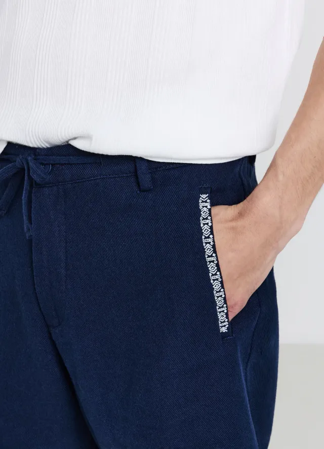 Calliope Short chino homme cordon taille broderie