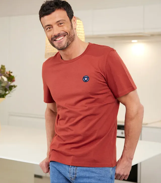 Cocorico Blason t-shirt homme terracotta coton
