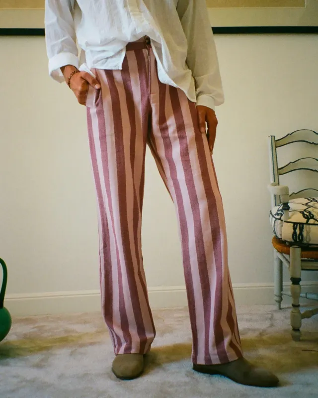 EREVAN Capon Parasol Rose pantalon coupe droite