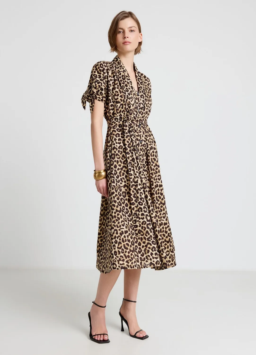 Calliope Atelier robe chemisier femme animalier ceinture