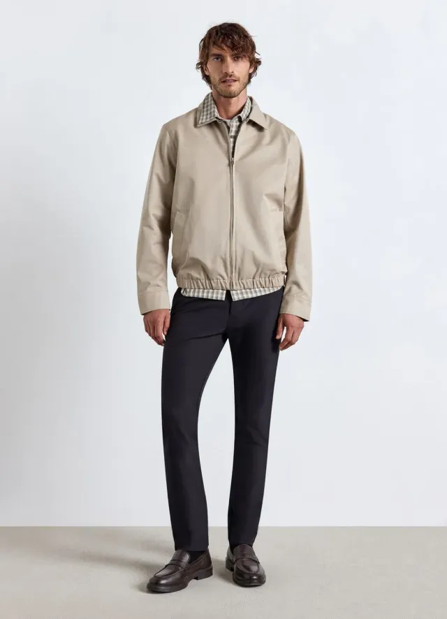 Calliope Blouson homme col classique zip uni