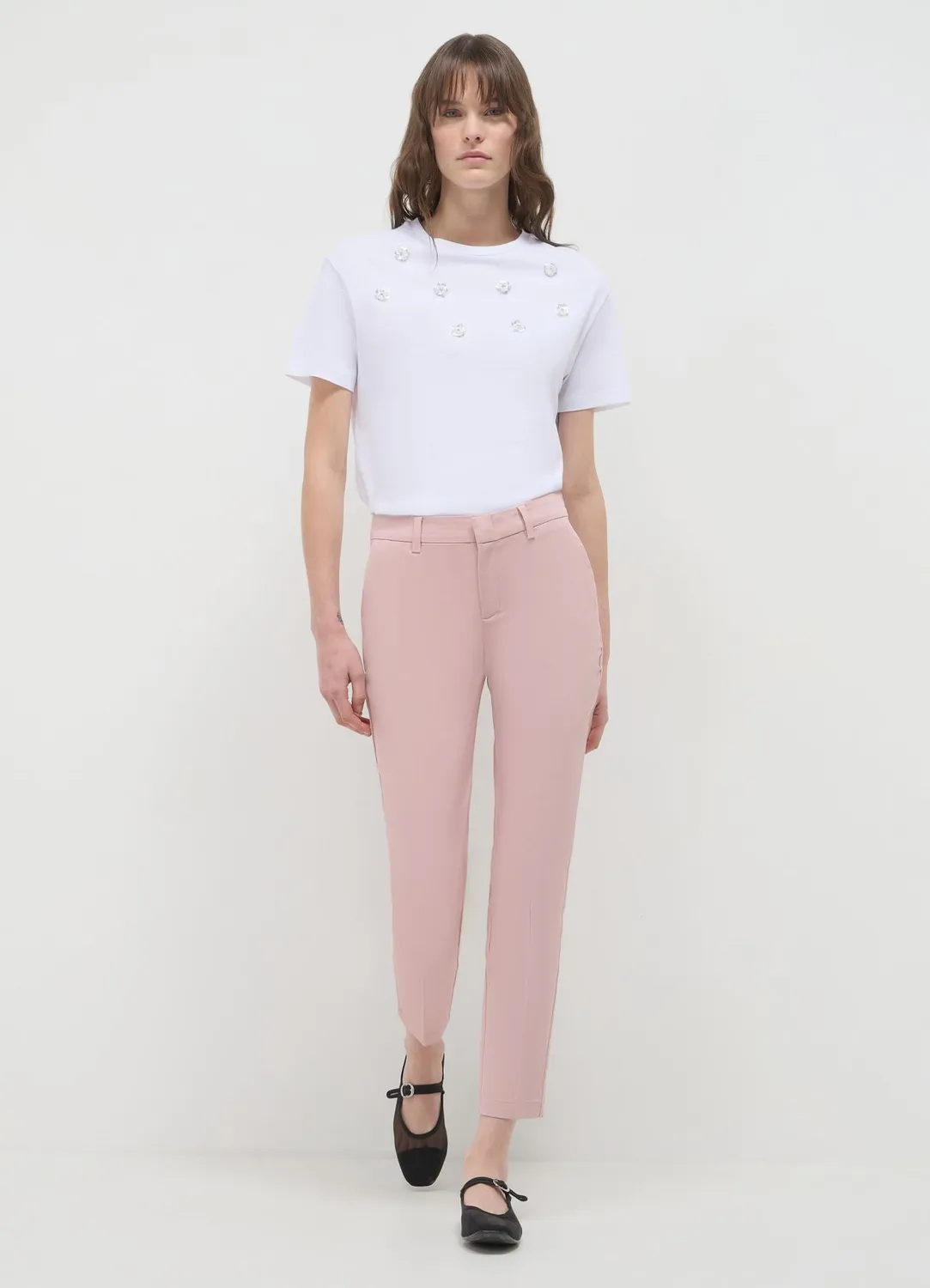 Calliope rasatello pantalon coton coupe regular