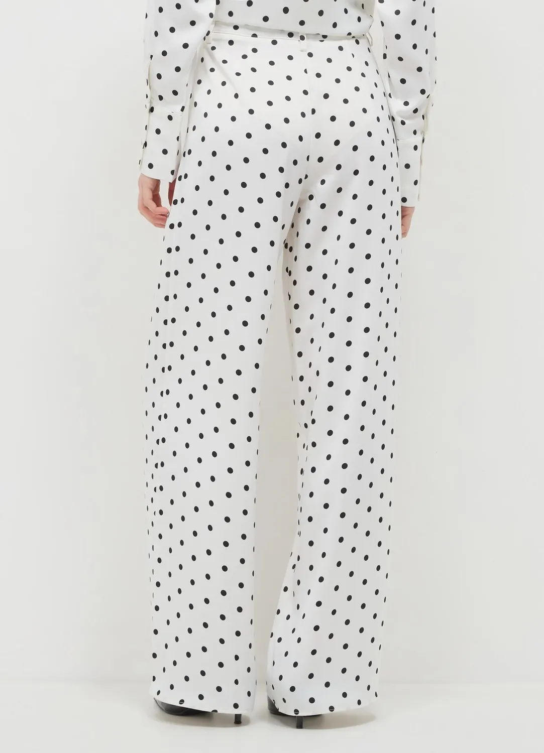 Calliope pantalon palazzo femme satine pois regular