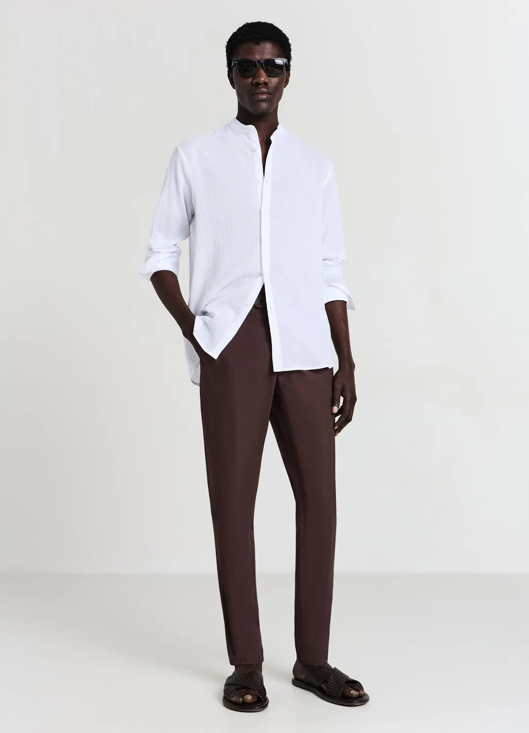 Calliope chino pantalon coton homme coupe droite