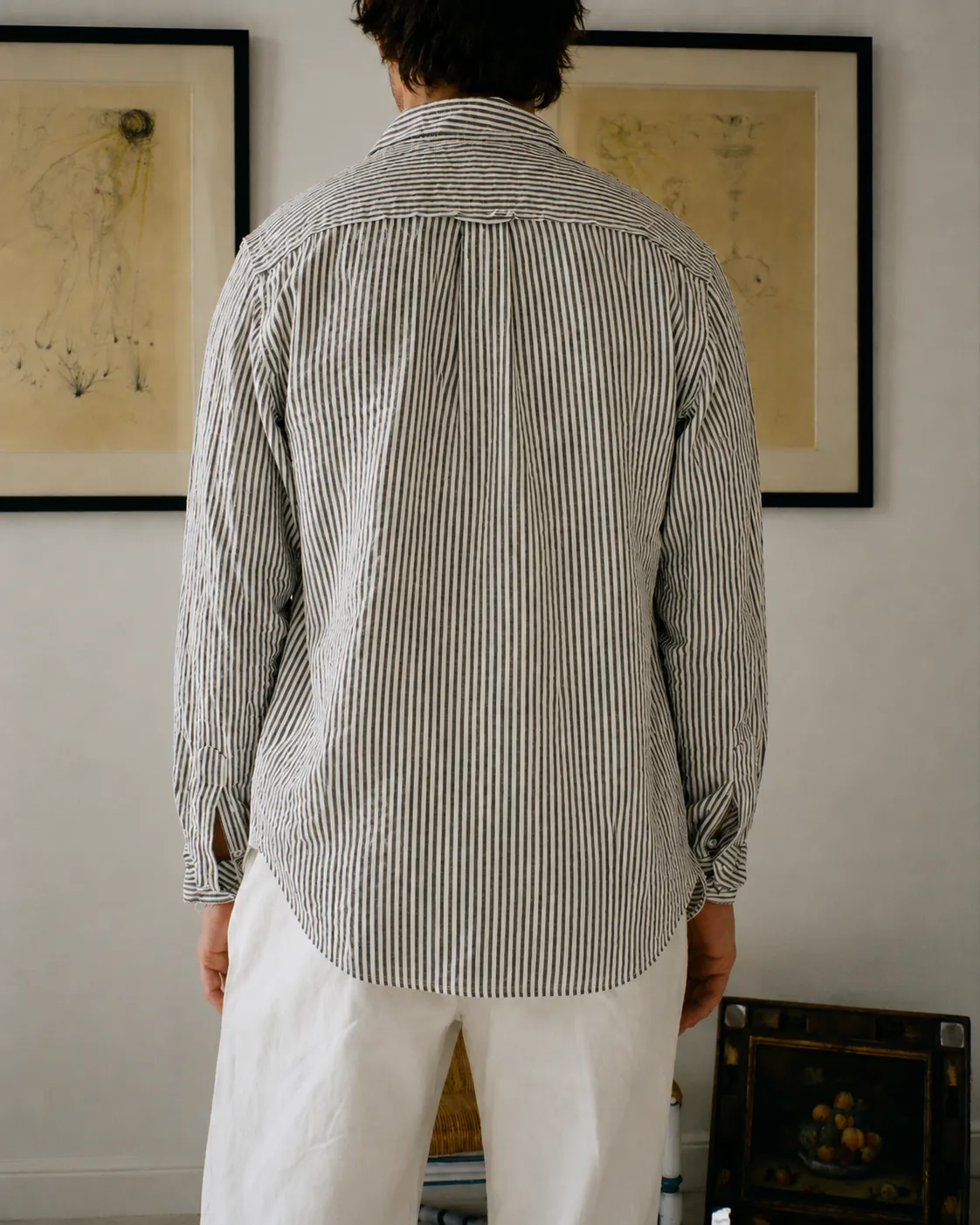 Erevan Jagger chemise herringbone noire homme