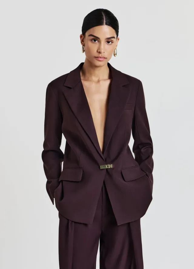 Calliope veste femme tailleur à boucle unie