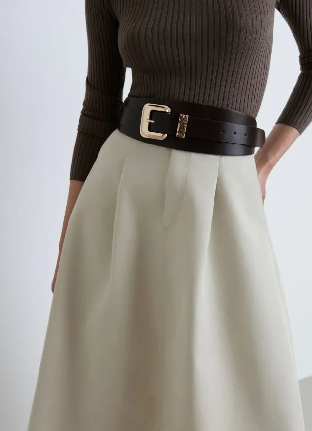 Calliope ceinture taille haute boucle dorée femme
