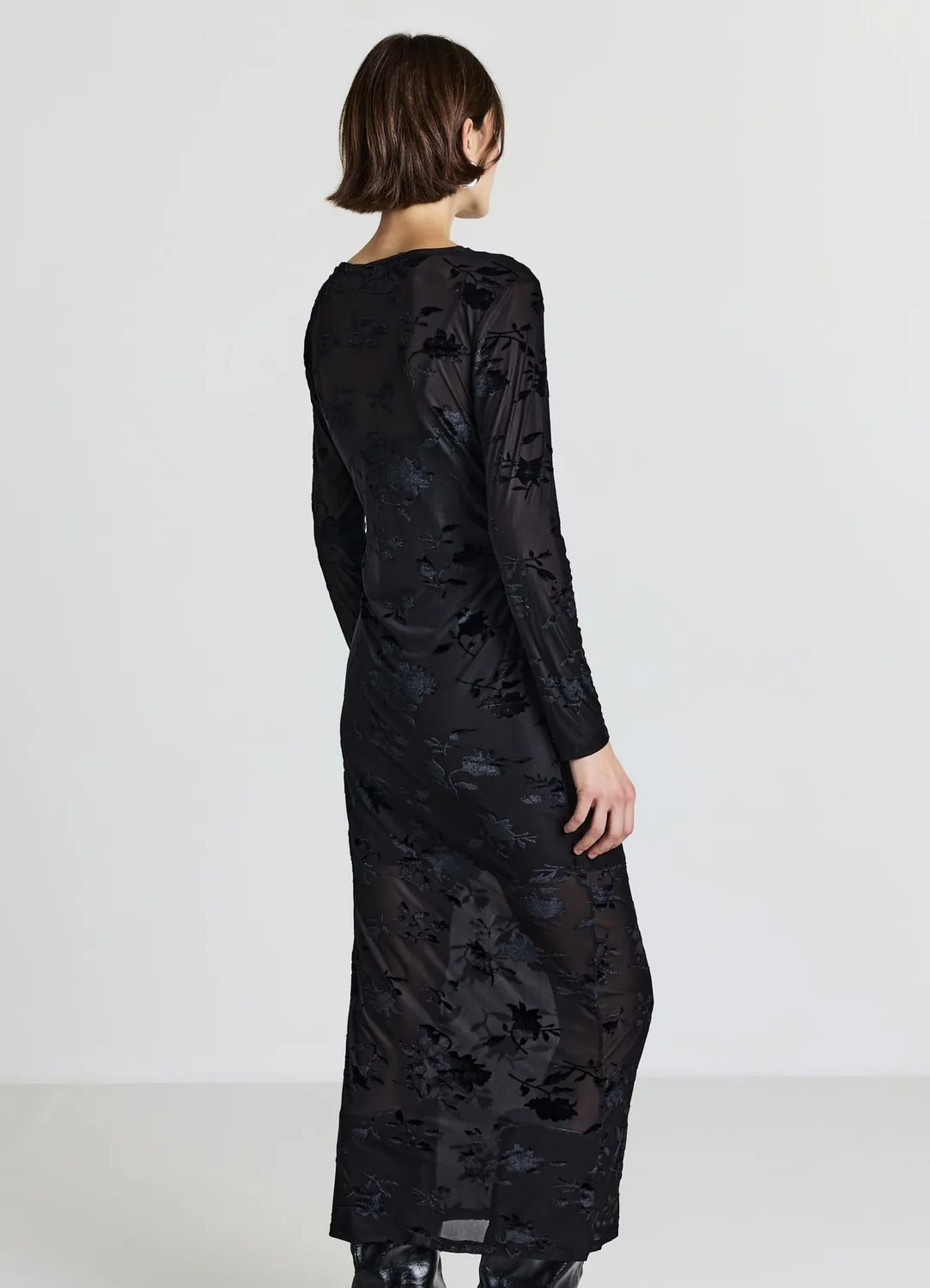 Calliope robe longue fleurs velours femme