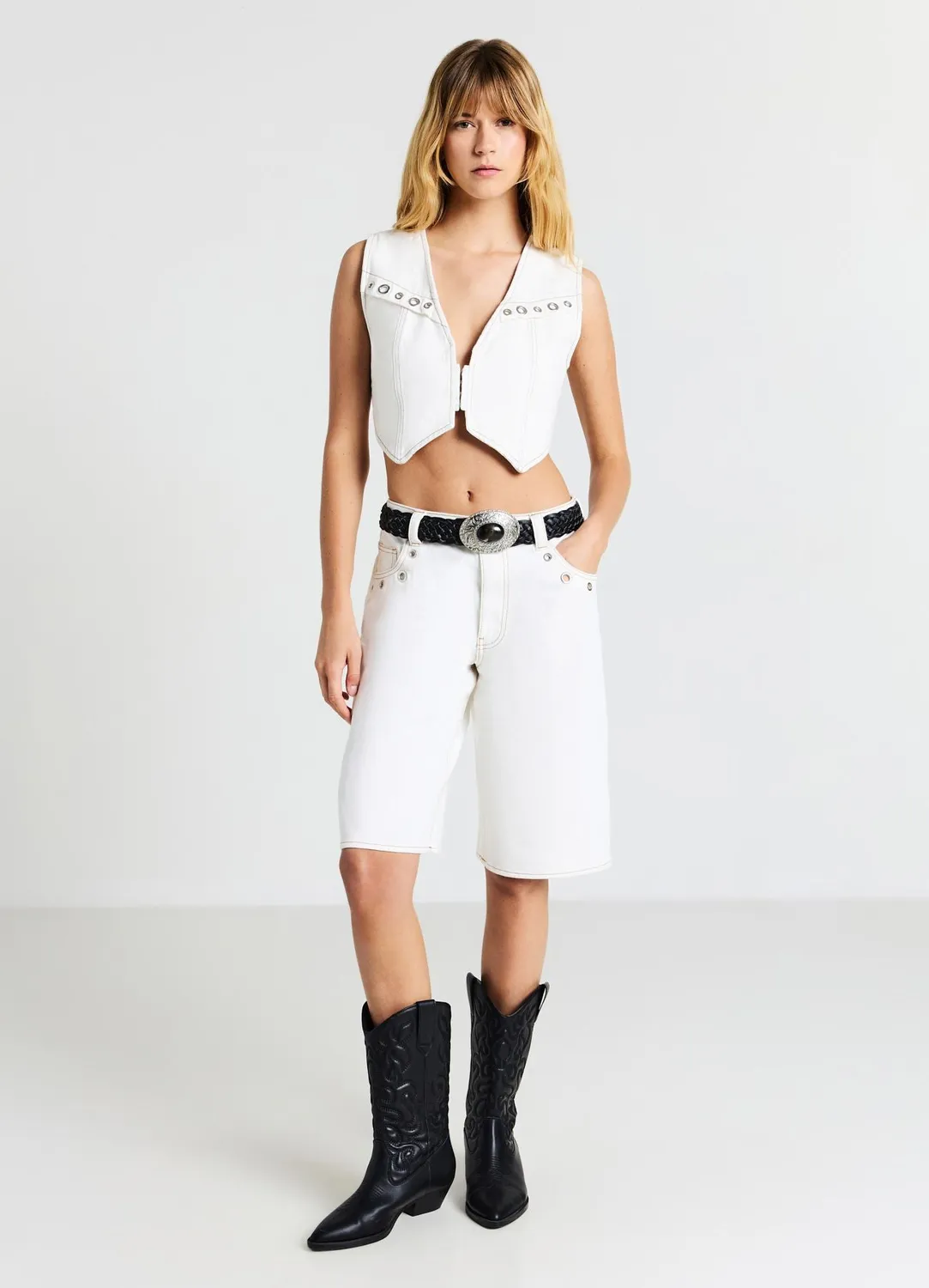 Calliope Bermuda Eyelet short femme 5 poches