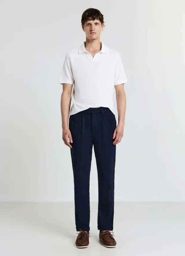 Calliope T-shirt Polo homme manches courtes texturé uni