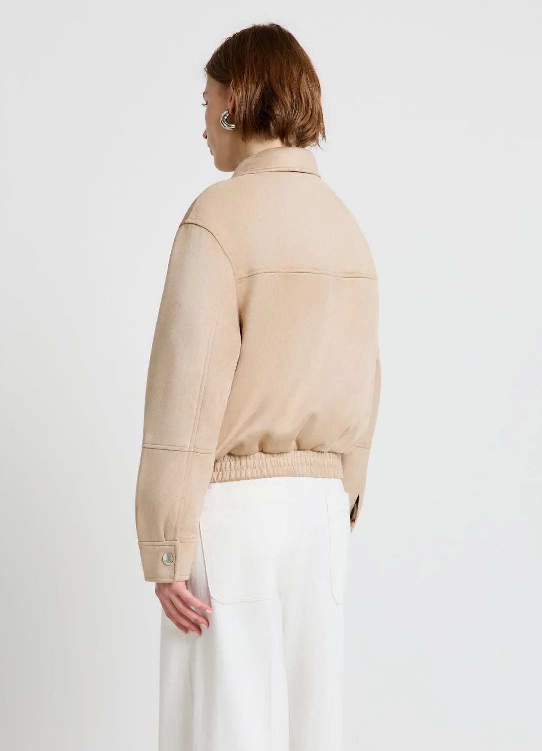 Calliope bomber femme effet suédine col chemise