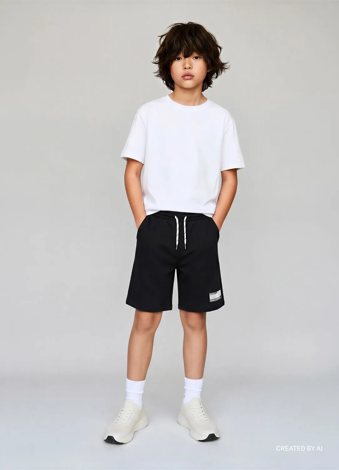 Calliope short molleton garçon imprimé dessus genou