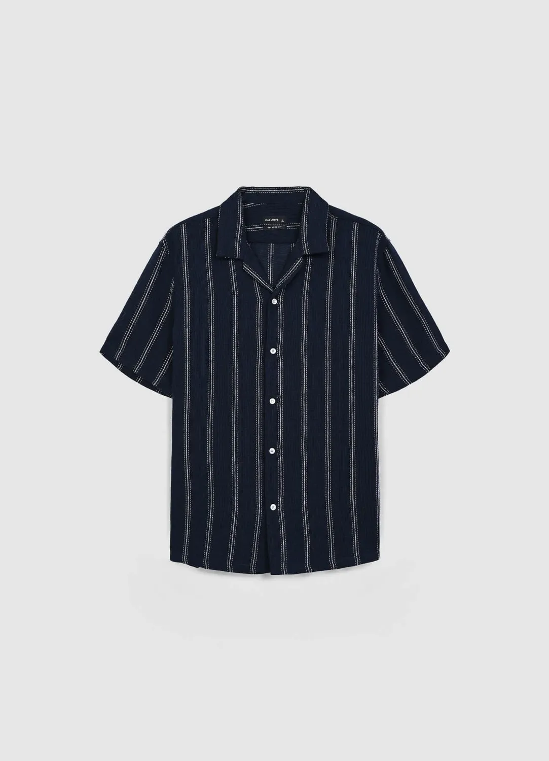 Calliope chemise homme rayée coton manches courtes