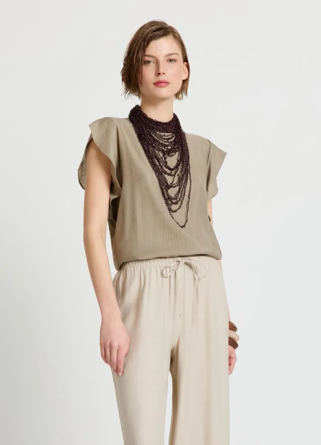 Calliope Blouse manches volants femme unie