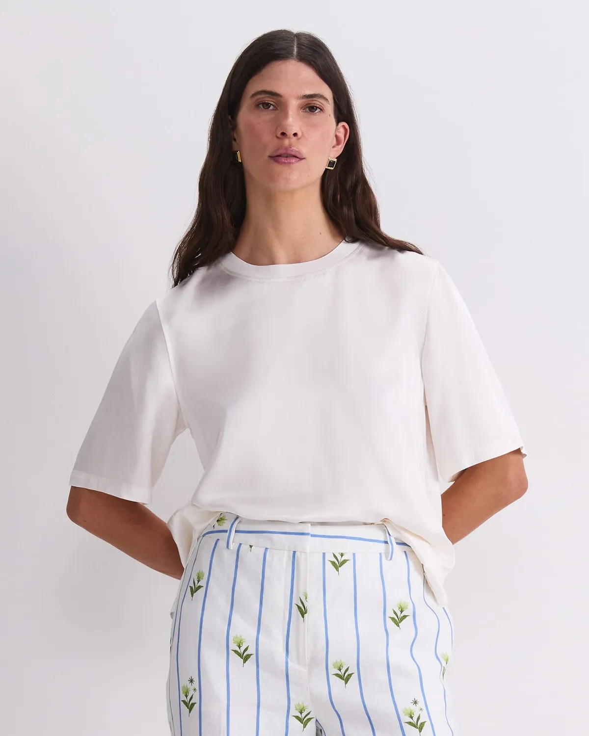 Sportscraft Isla Satin tee satin viscose taille 6 col rond
