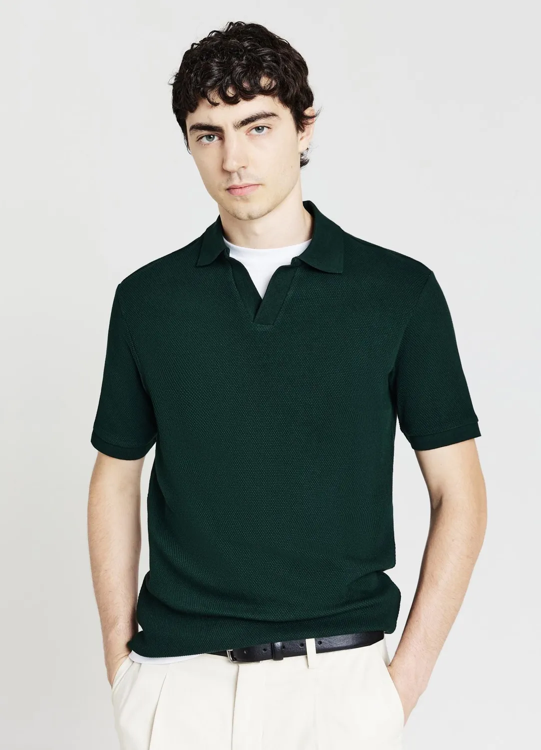 Calliope polo homme coton uni manches courtes