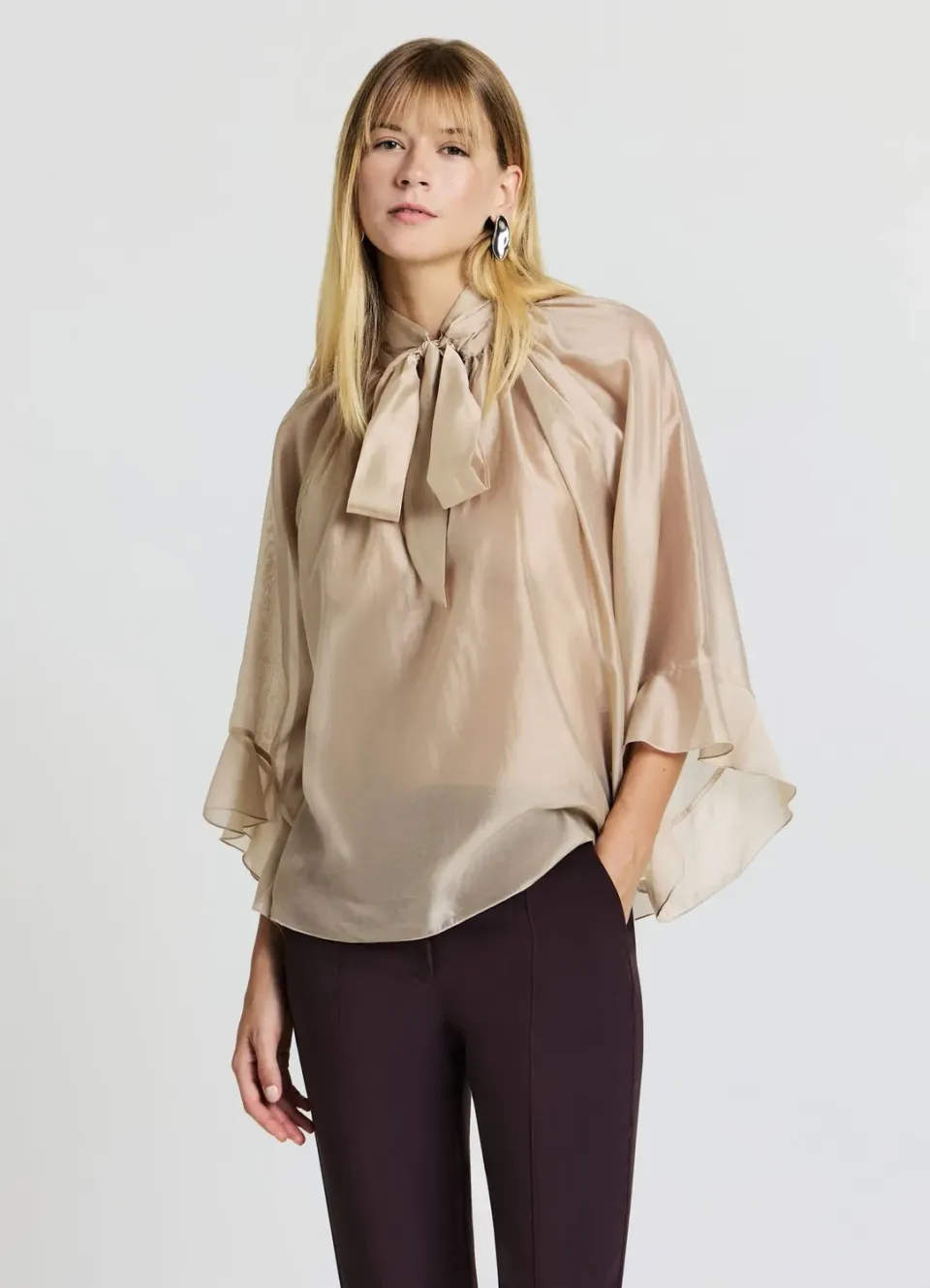 Calliope blouse ample volants femme taille S unie