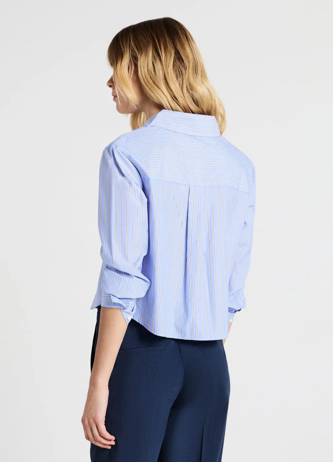 Calliope chemise crop femme rayée coton