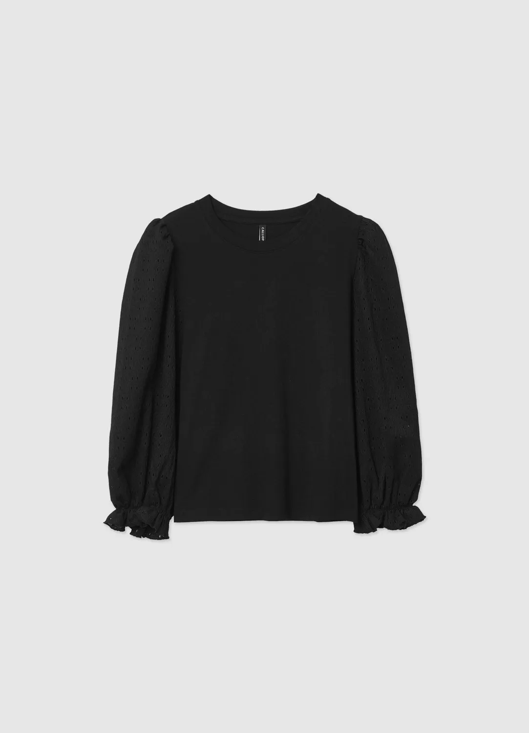 Calliope pull manches ajourees femme coton uni