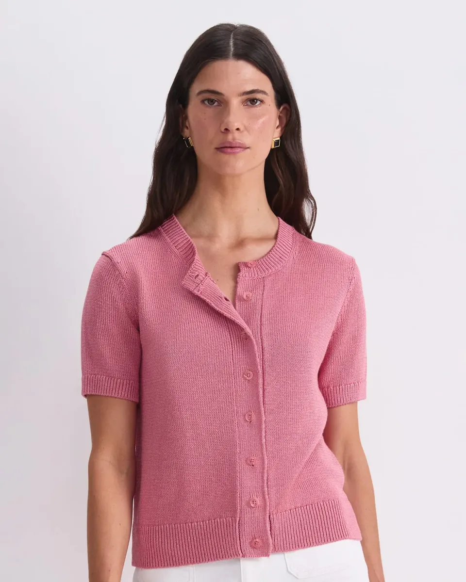 Sportscraft Linen Blend cardigan femme lin manches courtes