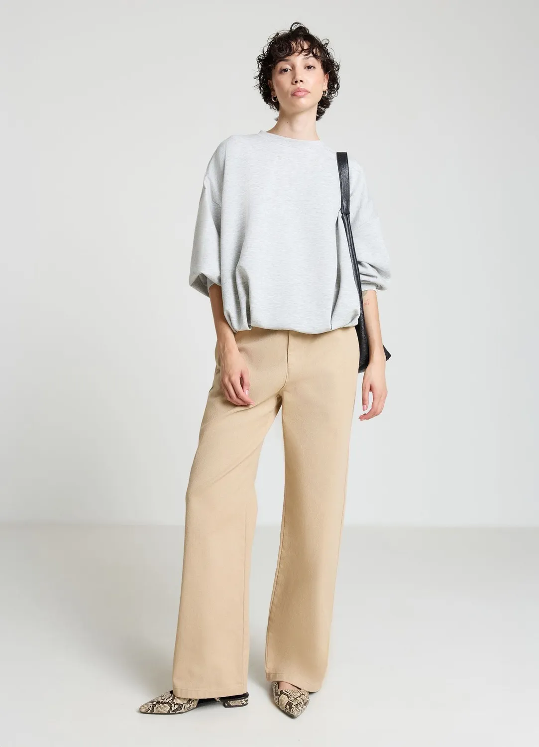 Calliope Sweat ballon femme col rond uni
