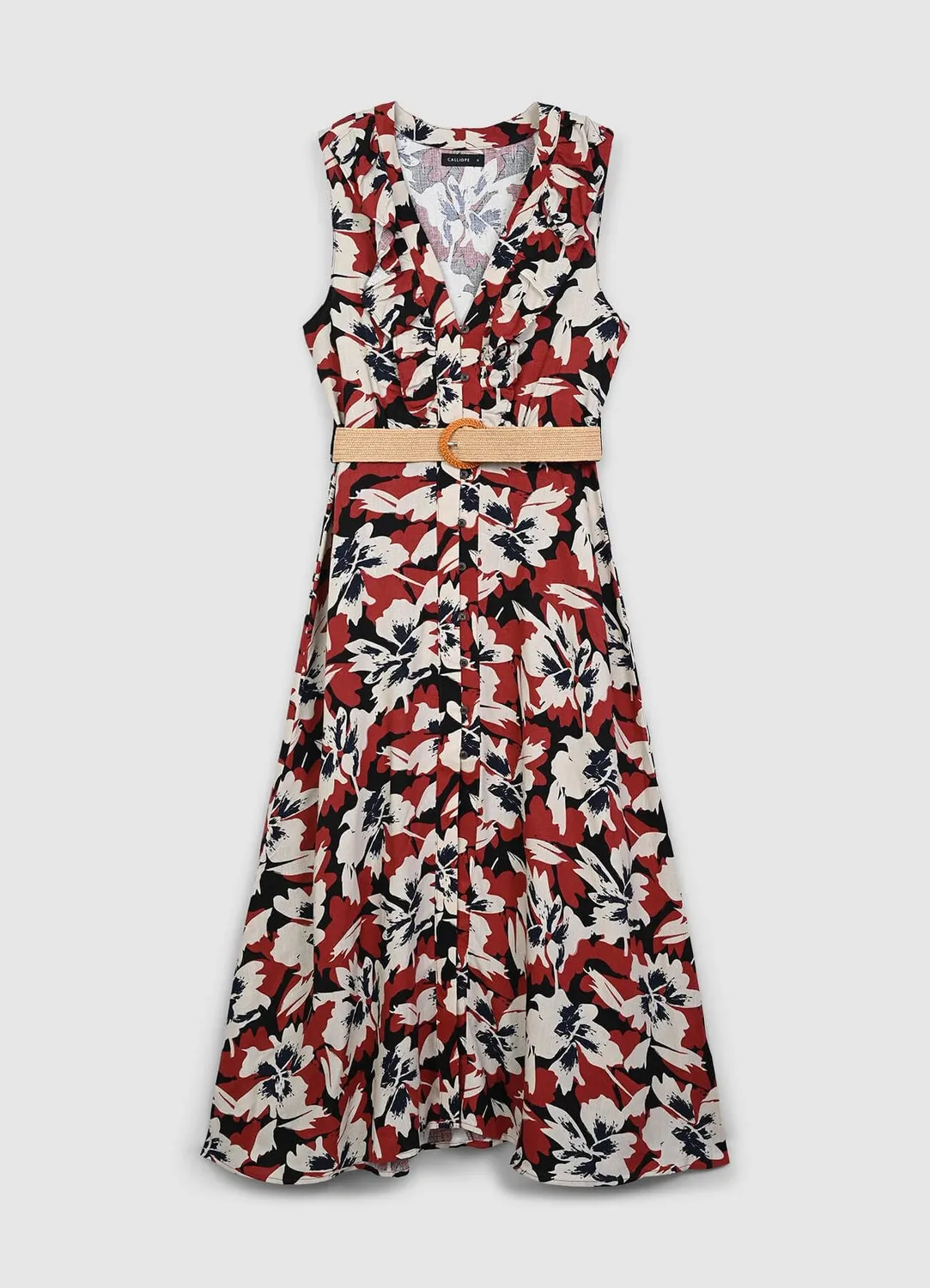 Calliope Atelier robe chemisier florale femme lin