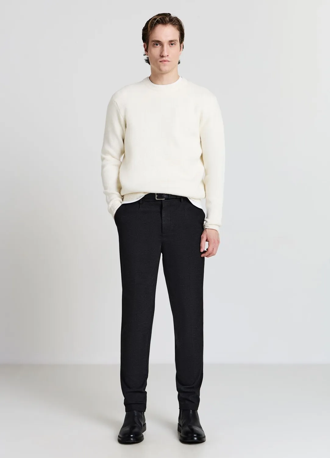 Calliope Pull Col Rond Maille Duveteuse Homme Hiver