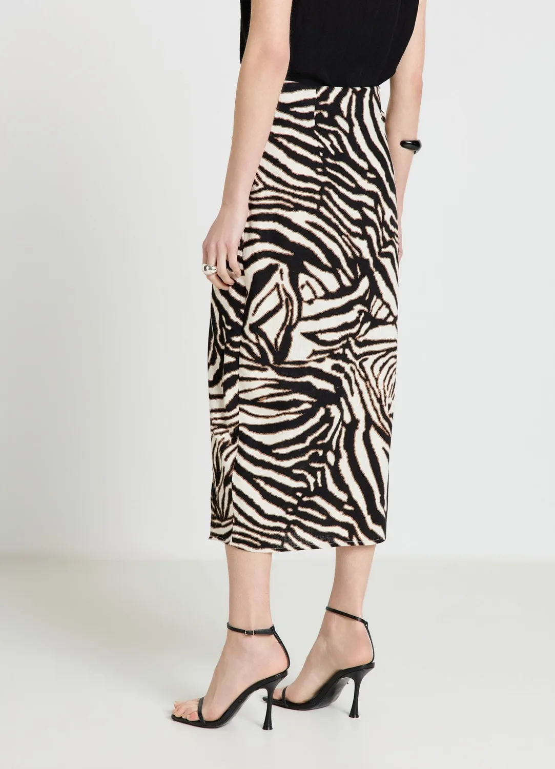 Calliope Jupe portefeuille jupe midi animalier fendue