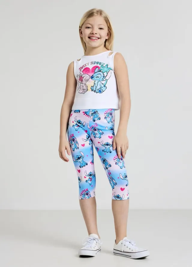 Calliope leggings fille coton imprimé Stitch