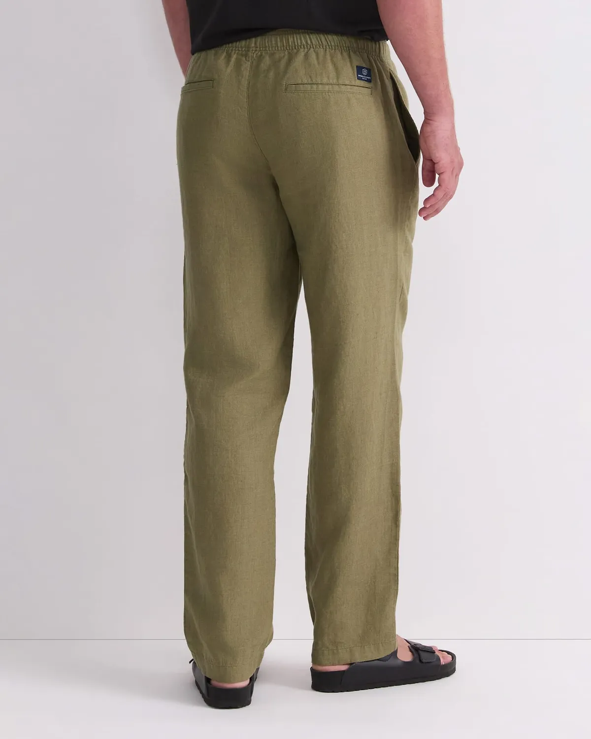 Caffery Yarn-Dyed pantalon lin homme droit