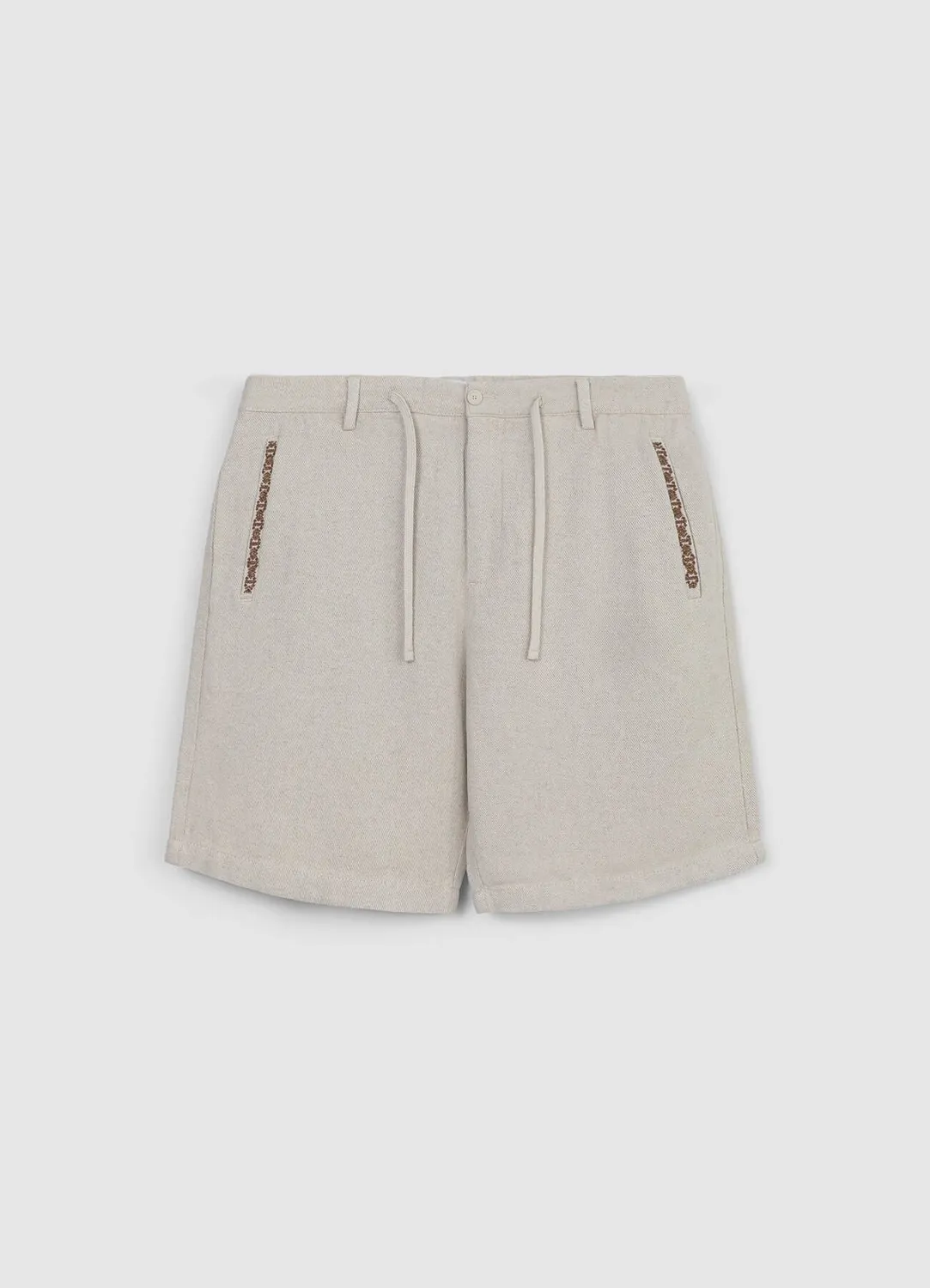 Calliope short chino homme cordon broderie poches