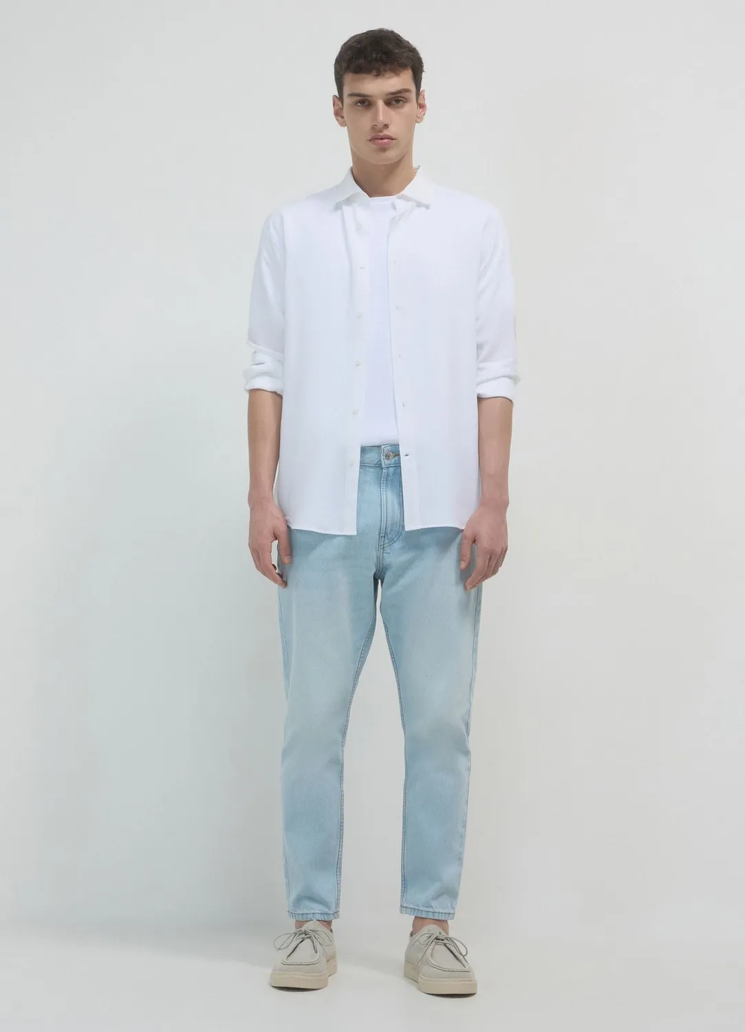 Calliope jean cropped délavé homme coupe regular