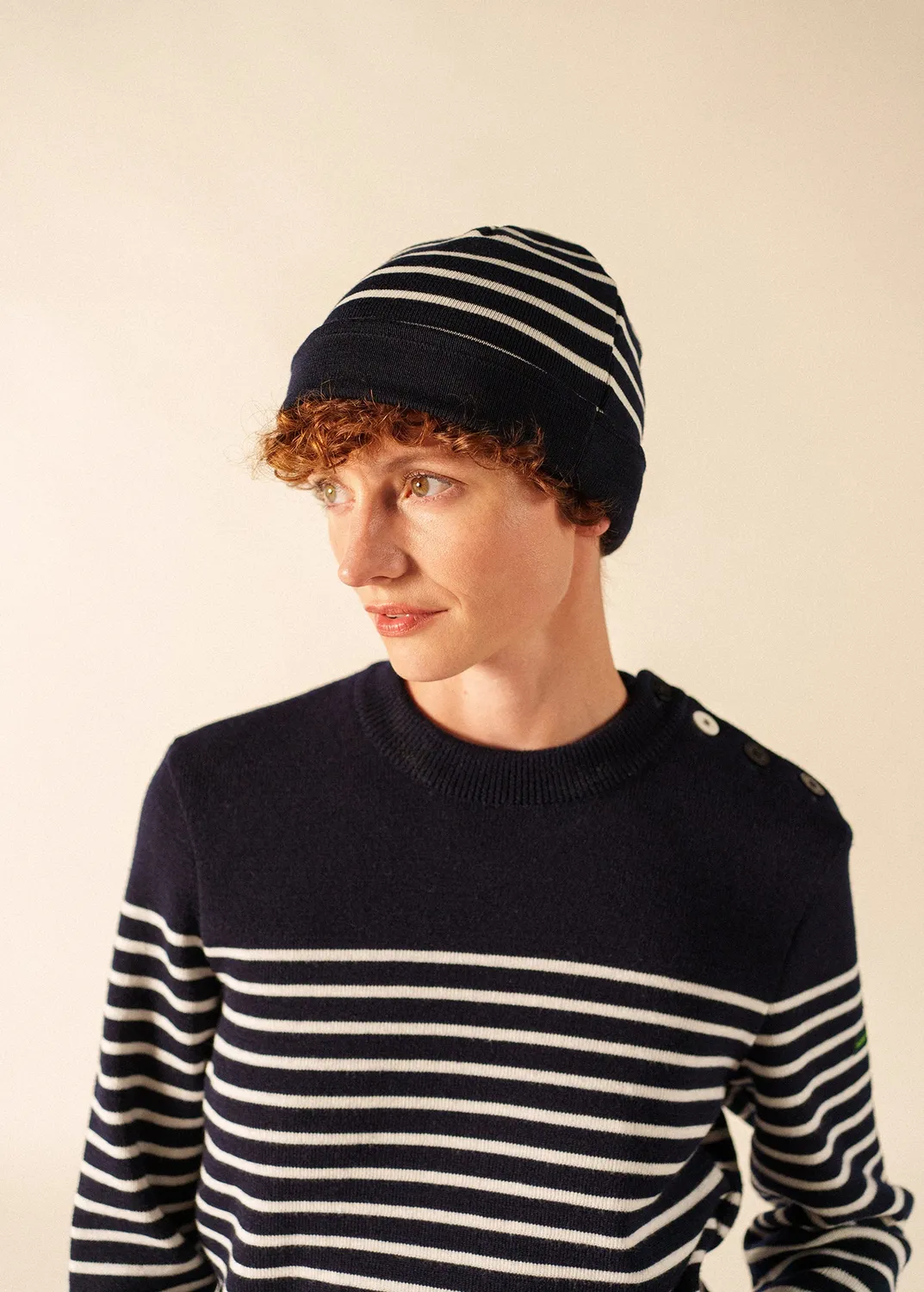 Saint James bonnet phosphorescent laine navy taille unique