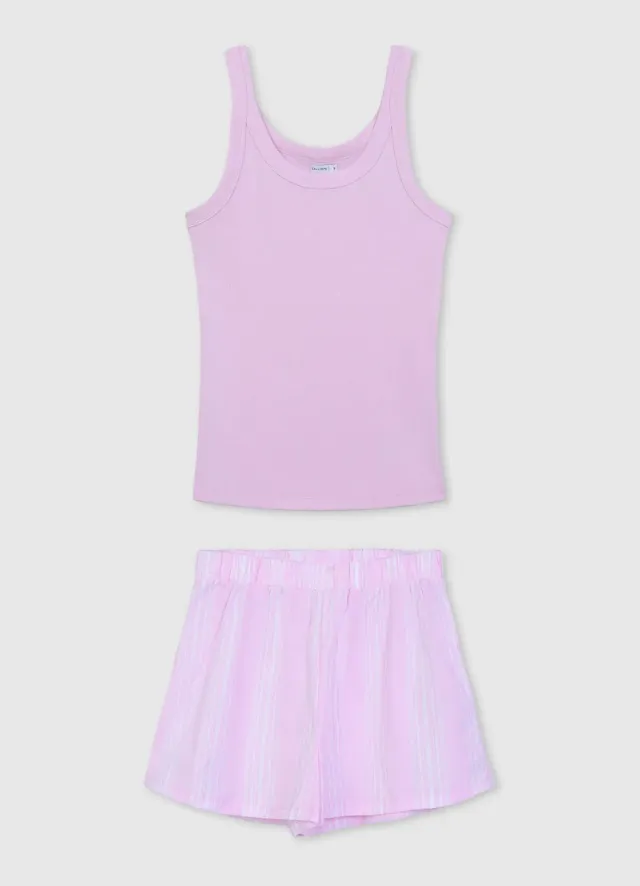 Calliope ensemble pyjama rayé coton top et short