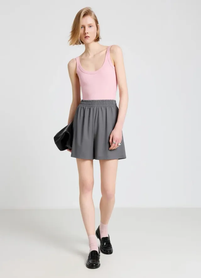 Calliope Shorts ginnici short femme uni taille haute