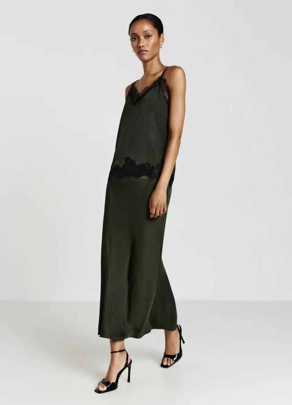 Calliope jupe midi satinée femme effet froissé