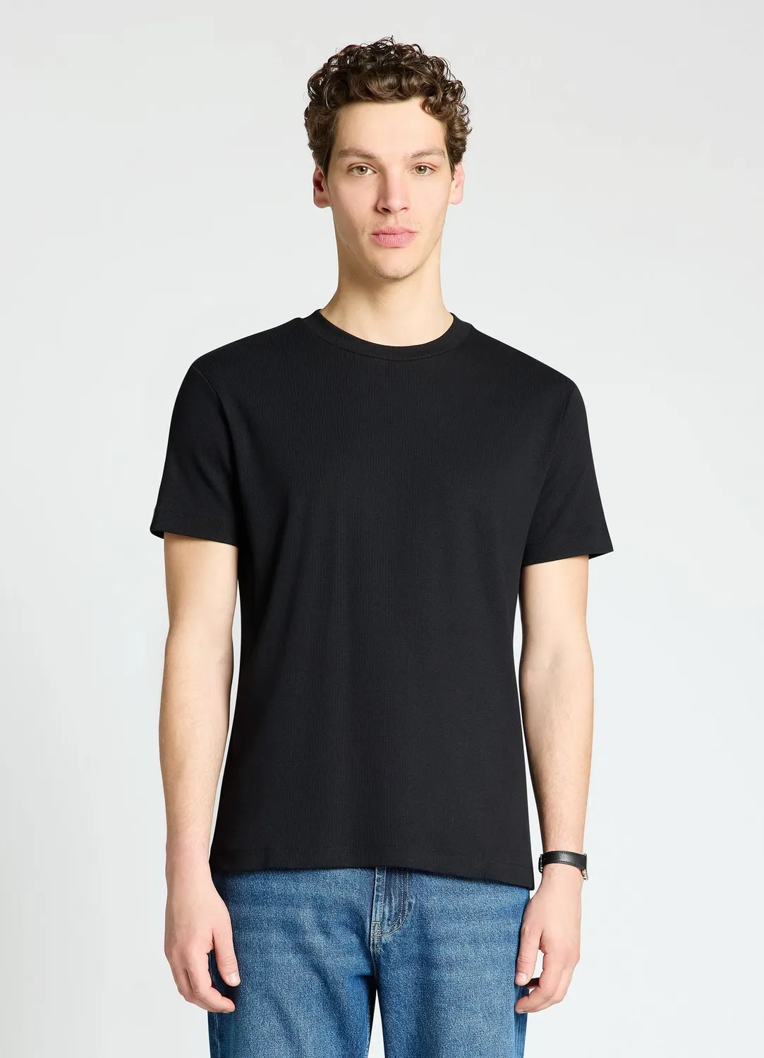 Calliope t-shirt col rond côtelé homme