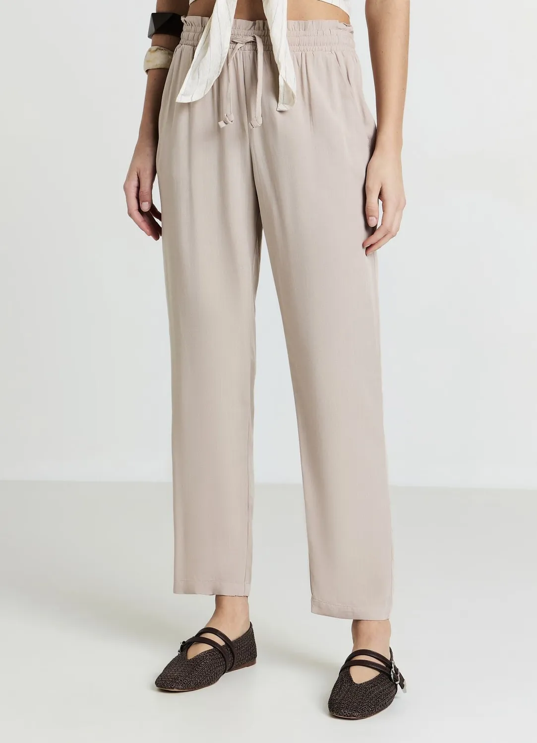 Calliope uni pantalon long femme XS à 4XL cordon